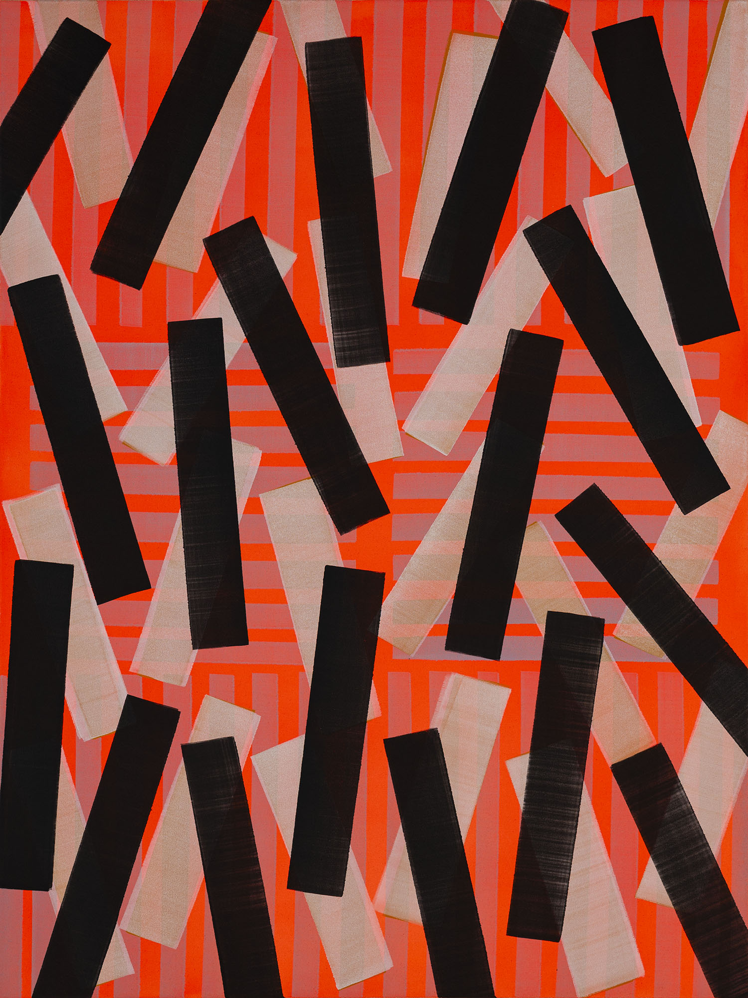 Nikola Dimitrov, KlangRaum Bewegt I, 2024, Pigmente, Bindemittel auf Leinwand, 120 x 90 cm