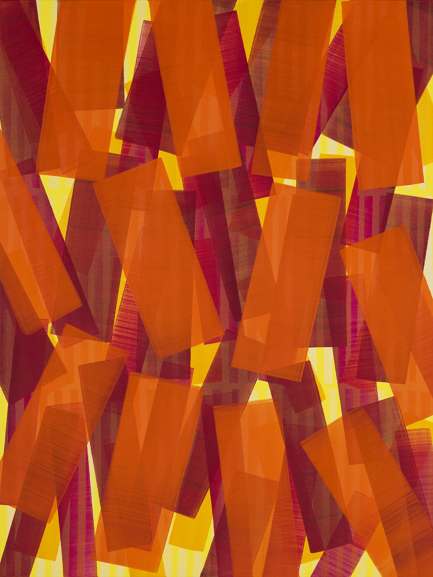 Nikola Dimitrov, KlangRaum Bewegt II, 2024, Pigmente, Bindemittel auf Leinwand, 120 x 90 cm