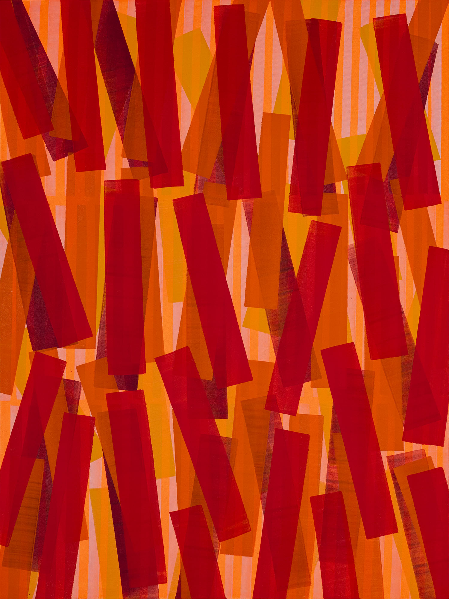 Nikola Dimitrov, KlangRaum Bewegt III, 2024, Pigmente, Bindemittel auf Leinwand, 120 x 90 cm