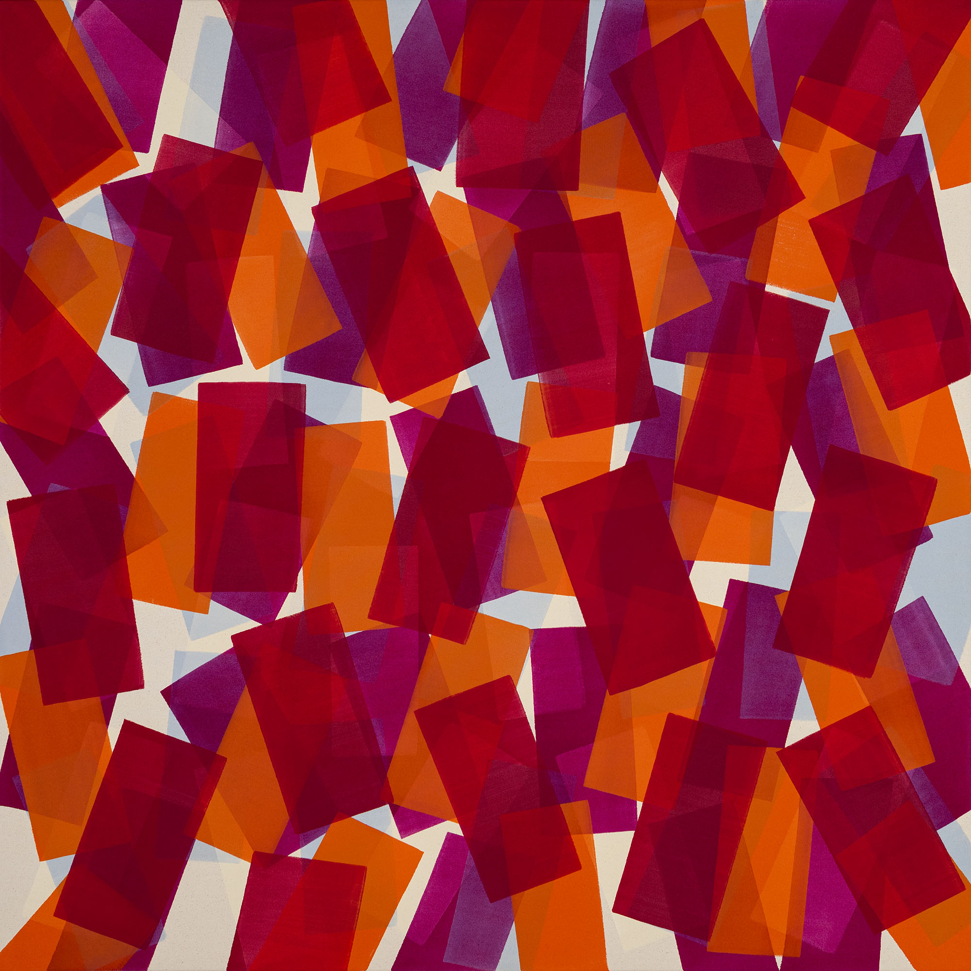 Nikola Dimitrov, KlangRaum Rot, 2024, Pigmente, Bindemittel auf Leinwand, 140 x 140 cm