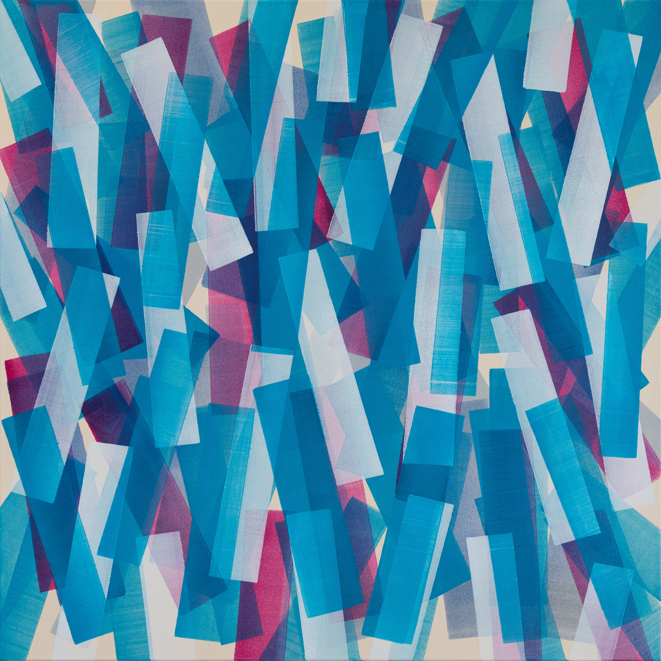Nikola Dimitrov, BlauerKlangRaum, 2026, Pigmente, Bindemittel auf Leinwand, 110 x 110 cm