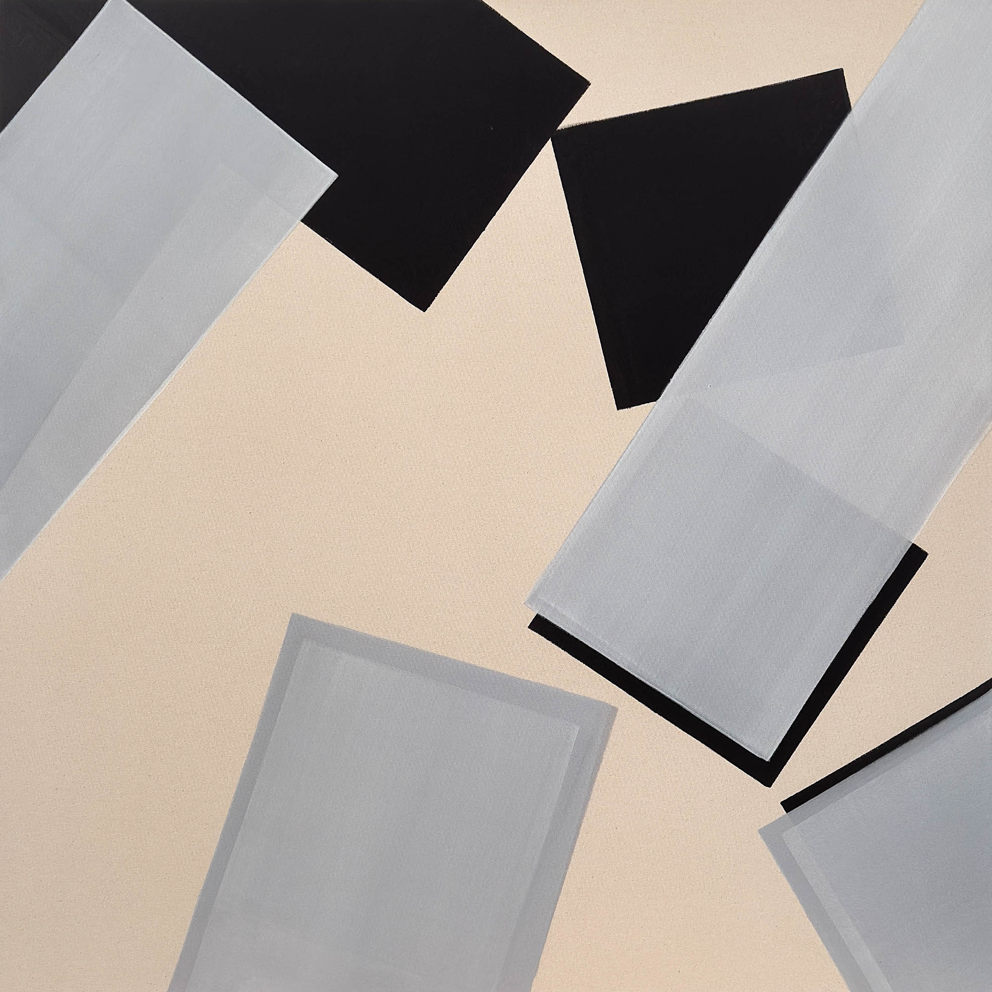 Nikola Dimitrov, Fuge II, 2026, Pigmente, Bindemittel auf Leinwand, 140 x 140 cm