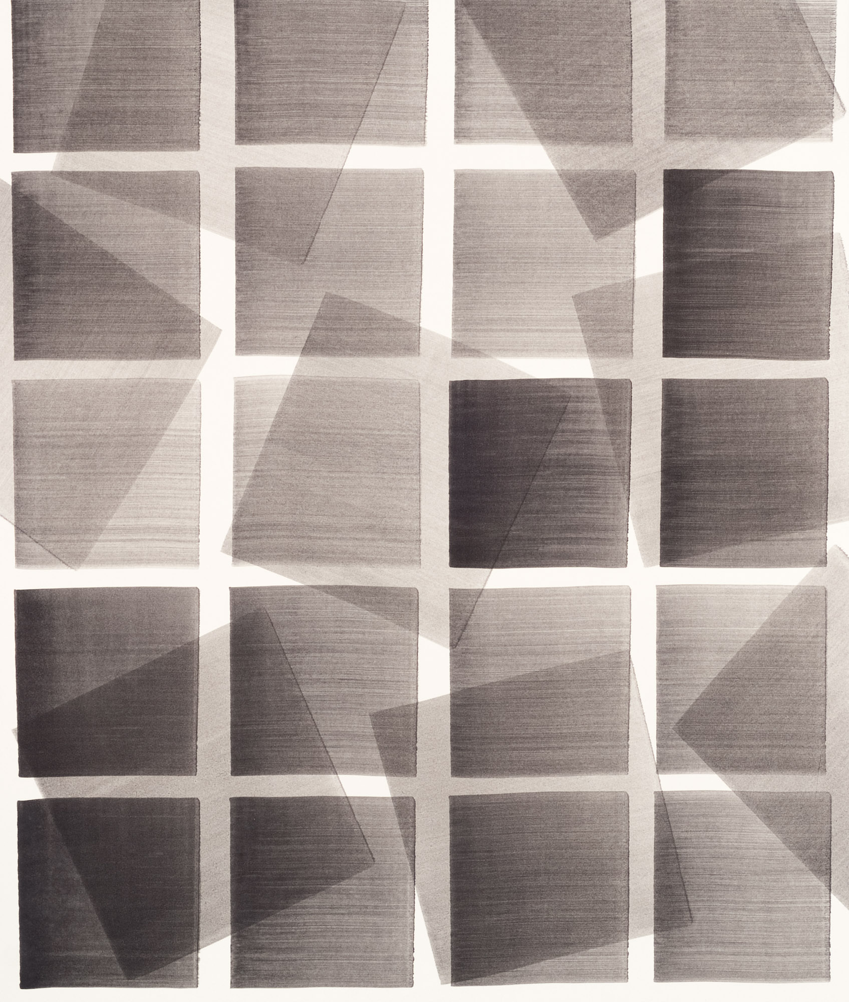 Nikola Dimitrov, Fuge, 2016, Pigment, Bindemittel, L�sungsmittel auf B�tten, je 105,5 x 89 cm