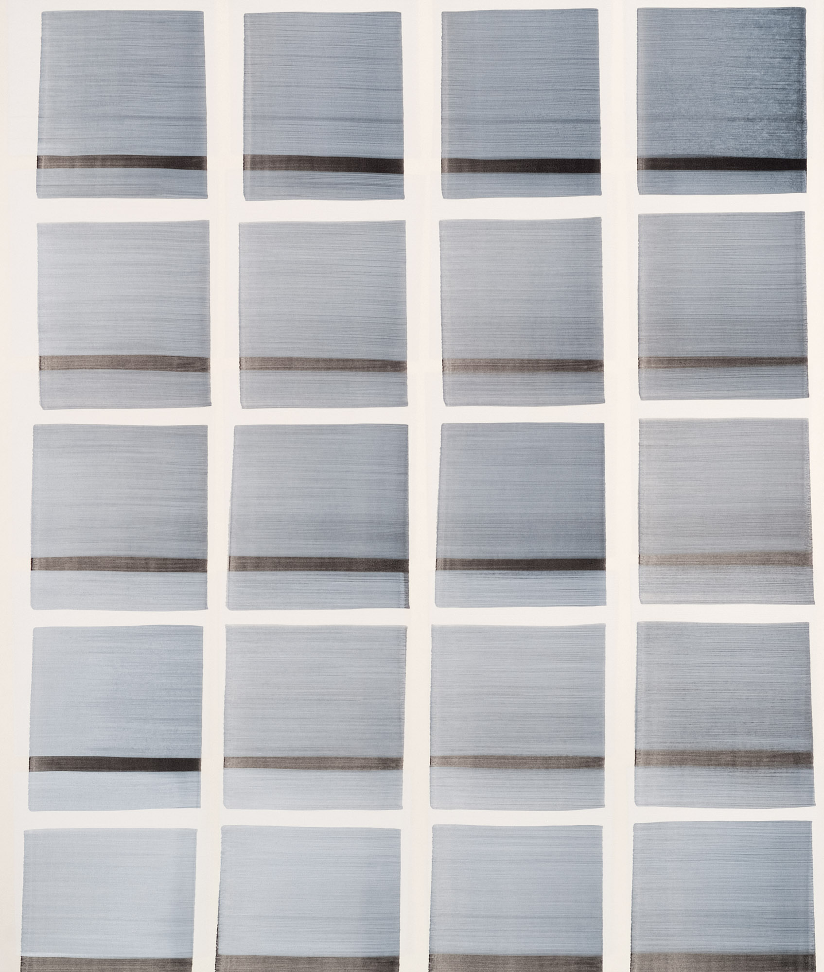 Nikola Dimitrov, Fuge, 2016, Pigment, Bindemittel, L�sungsmittel auf B�tten, je 105,5 x 89 cm