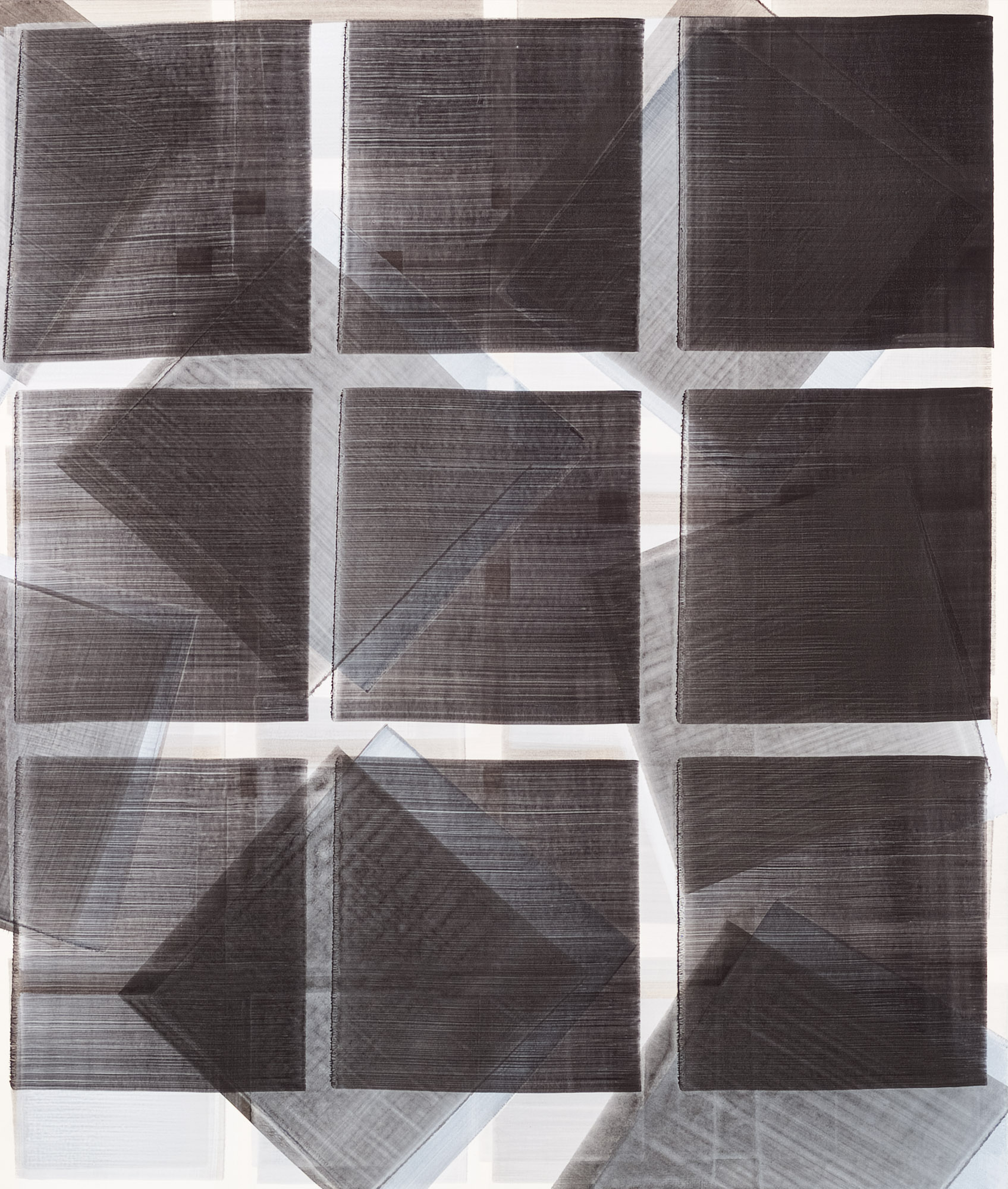 Nikola Dimitrov, Fuge, 2016, Pigment, Bindemittel, L�sungsmittel auf B�tten, je 105,5 x 89 cm