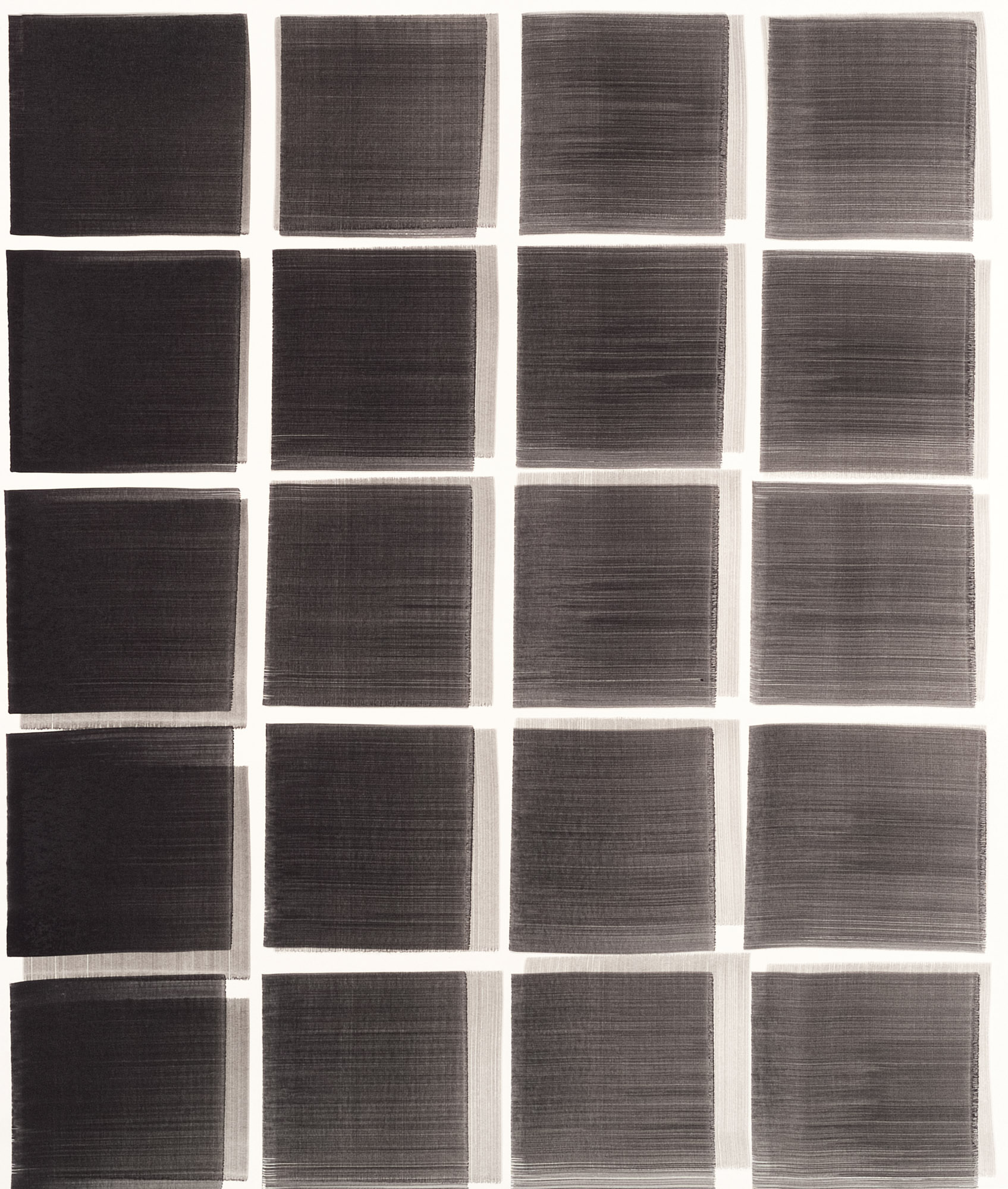 Nikola Dimitrov, Fuge, 2016, Pigment, Bindemittel, L�sungsmittel auf B�tten, je 105,5 x 89 cm