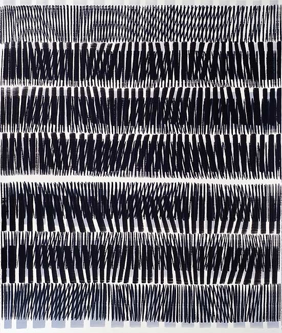 Nikola Dimitrov, Aria in Variationen, 2011, Pigment, Bindemittel, Lösungsmittel auf Bütten, 105,5 x 89 cm