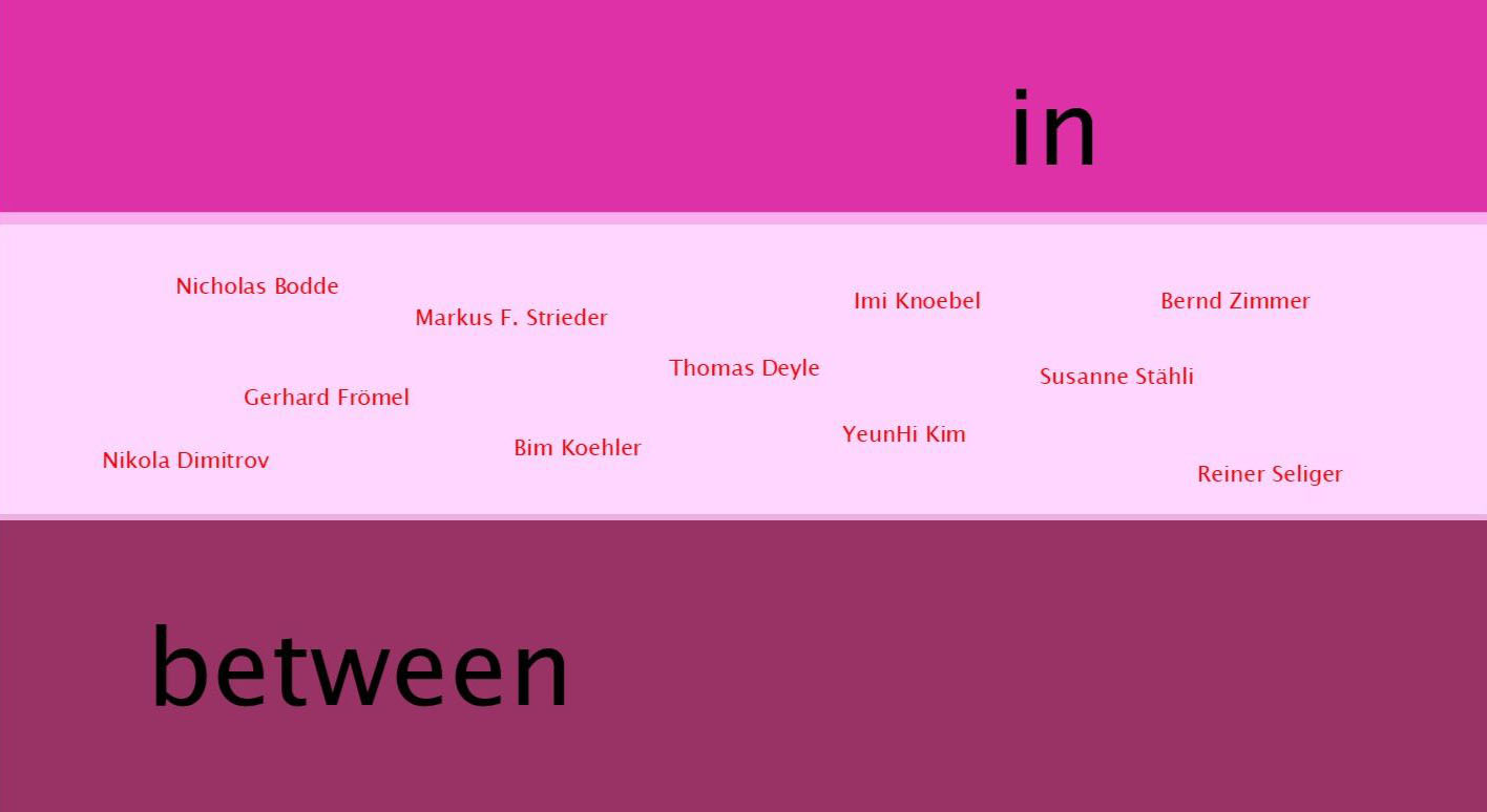 GalerieFetzer zeigt Arbeiten von Nicholas BODDE, Thomas DEYLE, Nikola DIMITROV, Gerhard FRMEL, Yeunhi KIM, Bim KOEHLER, Imi KNOEBEL, Reiner SELIGER, Susanne STHLI, Markus F. STRIEDER und Bernd ZIMMER